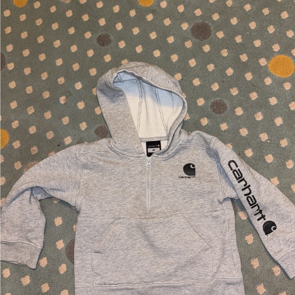 Carhartt Heather Gray Kids' Half-Zip Hoodie